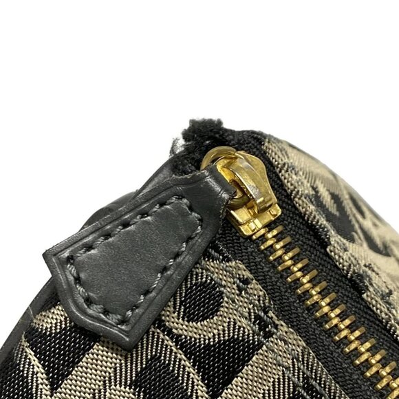 Auth DIOR/ChristianDior Trotteur Black Gray Dark Gray Jacquard Leather Handbag - Picture 11 of 16